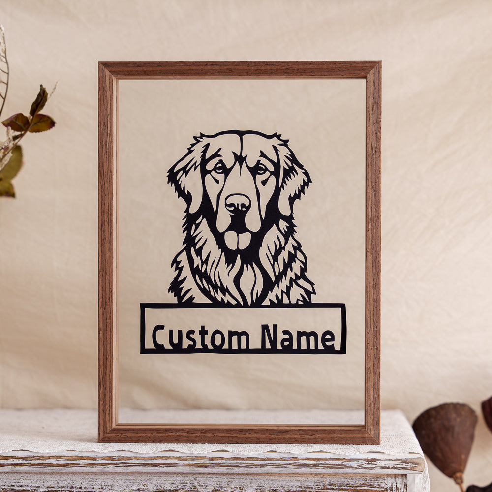 A personalized memorial papercut featuring your dog’s name and portrait — a unique tribute crafted just for your beloved companion.
