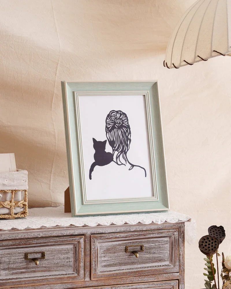 use your favorite photos to Custom Paper Cut Gitfs for Owner and Cat 