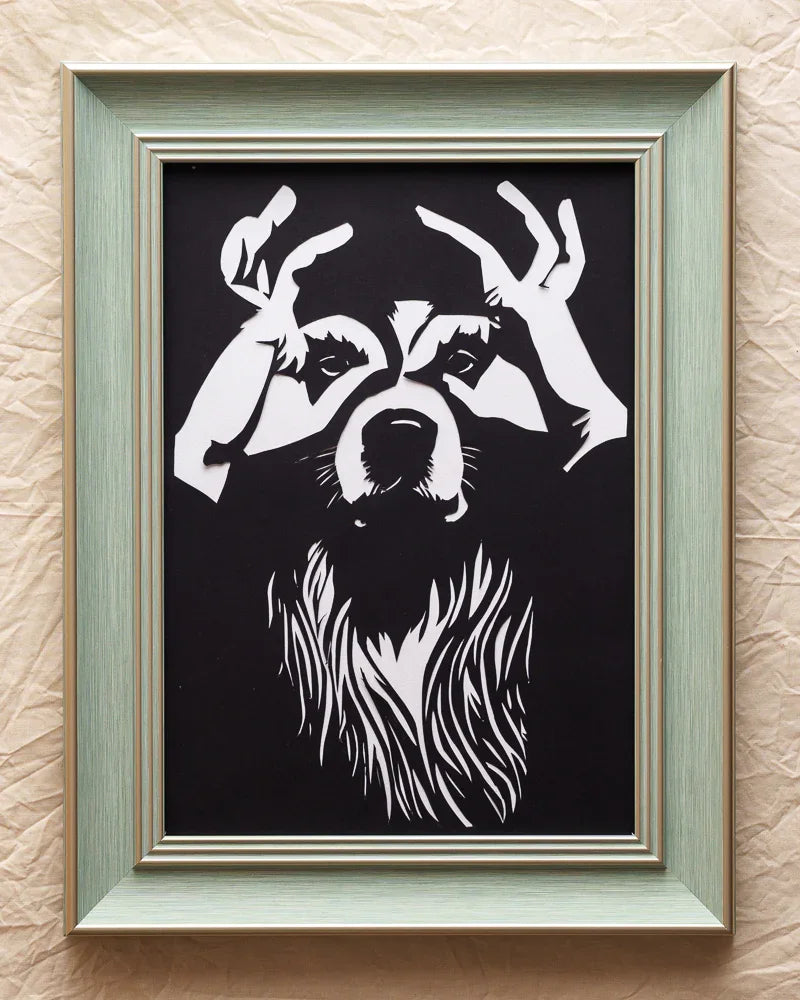 This paper art shows you bonding with your pup—making an OK sign with your hand as their funny glasses! A cherished keepsake of that hilarious moment