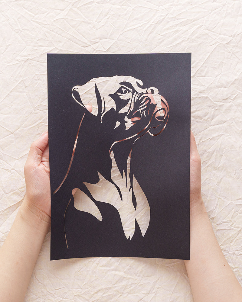 Palming his portrait cutout, phantom petting vibes kick in... that familiar coarse fur texture reborn under fingertips
