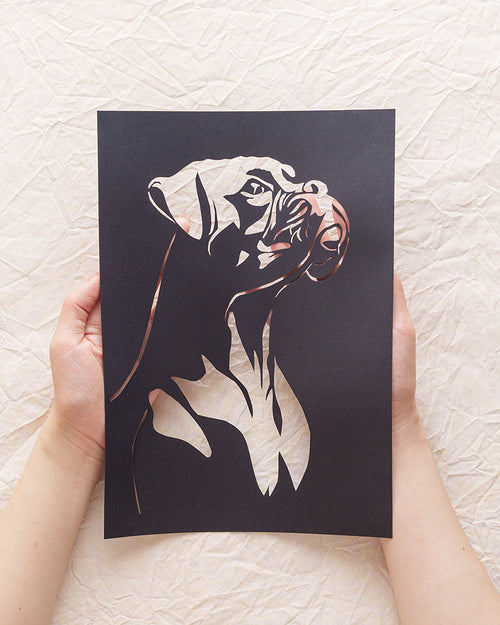 Palming his portrait cutout, phantom petting vibes kick in... that familiar coarse fur texture reborn under fingertips