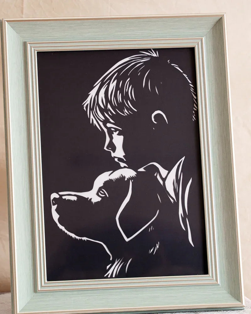 Peek close: Discover playful carving surprises in this hand-cut artwork