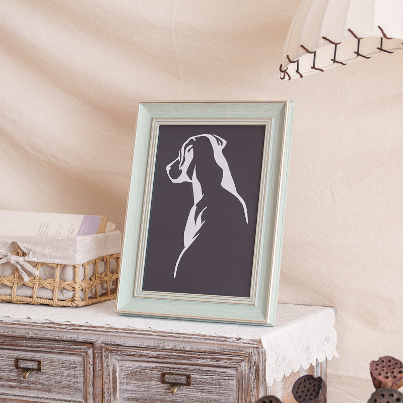 Personalised Hand-cut Labrador silhouette created as a custom pet memorial