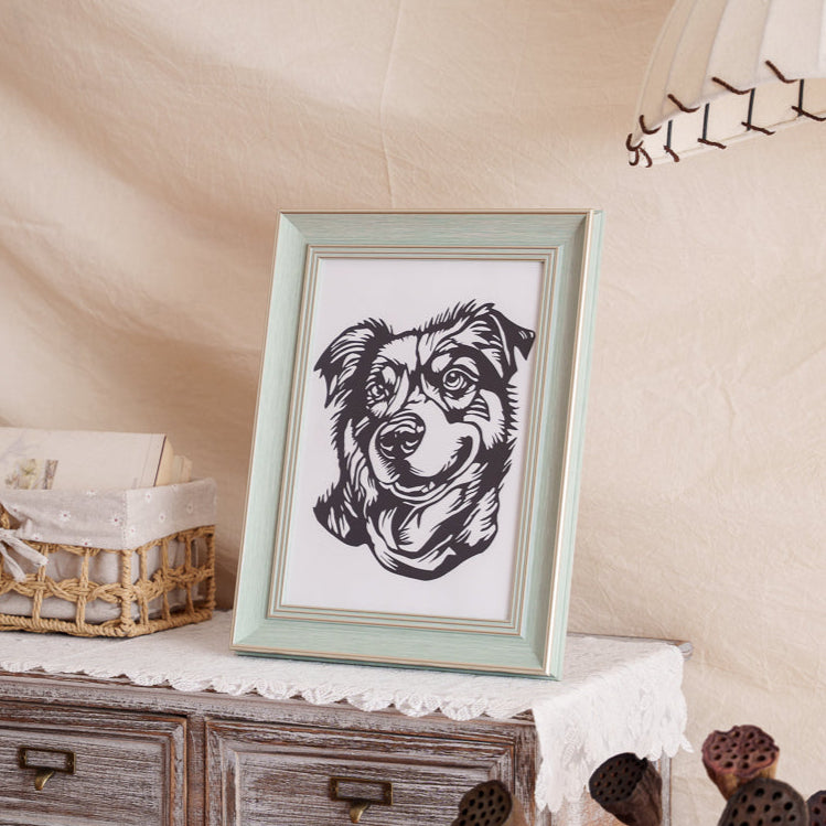 The papercut artwork displayed as a home decoration.