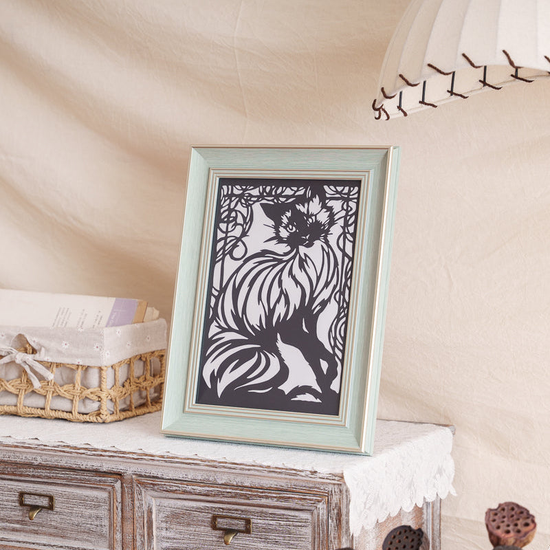 Handmade cat paper cut designed as a meaningful gift for pet loss, blending memory with elegant design.