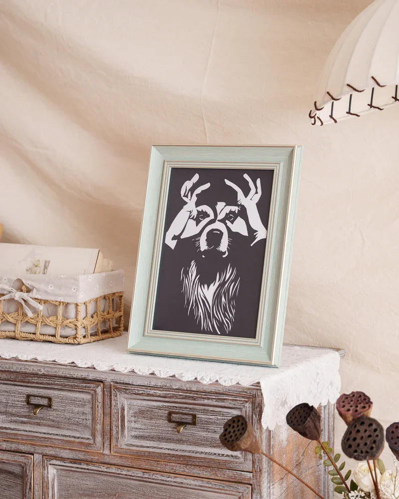 This hand-cut artwork of you and your dog interacting makes loving home decor—keeping their spirit present through joyful moments. A touching way to cherish happy memories every day.