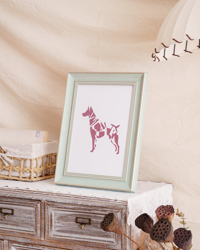 A symbolic personalized paper cut representing a dog's eternal spirit acting as a guardian and a memorial tribute