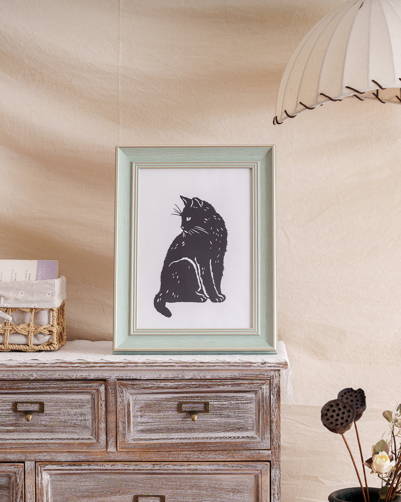 Custom cat paper cut framed as a touching pet memorial gift.