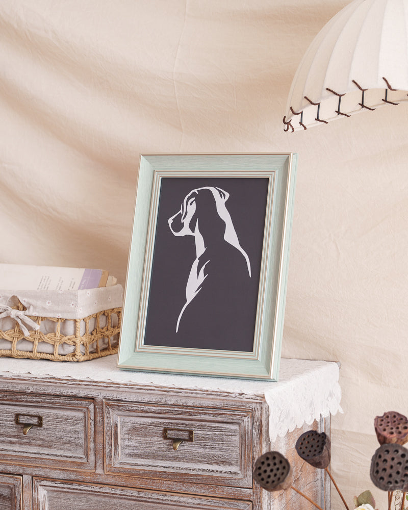 Hand-cut Labrador silhouette created as a custom pet memorial