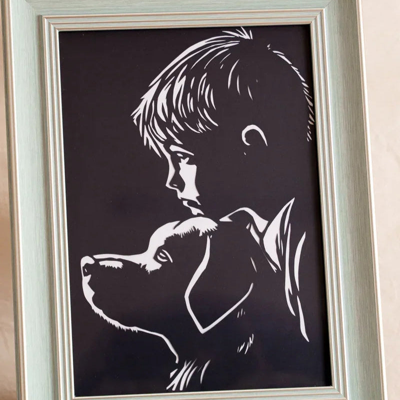 Peek close: Discover playful carving surprises in this hand-cut artwork