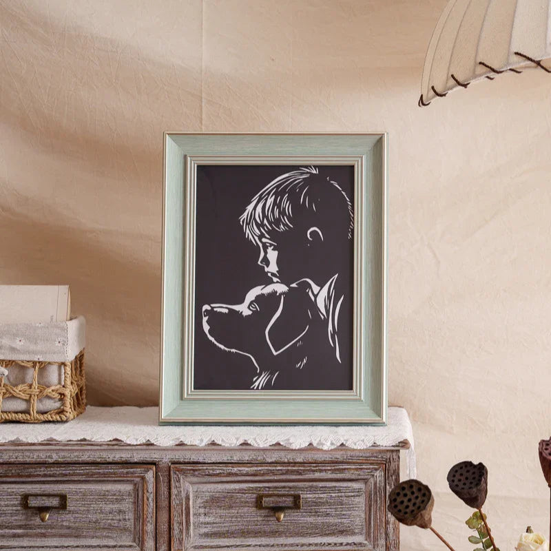 Child's best furry friend—paper art memory warming up your home corner.
