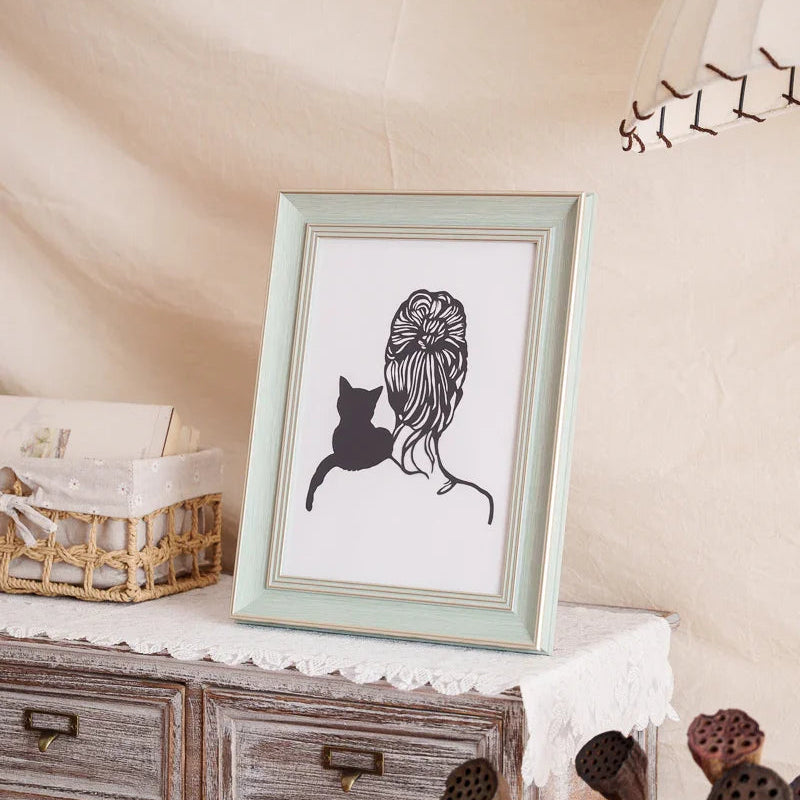 Hand-cut silhouette of cat & owner's bonding moment - forever preserved as soulful home art that whispers your story