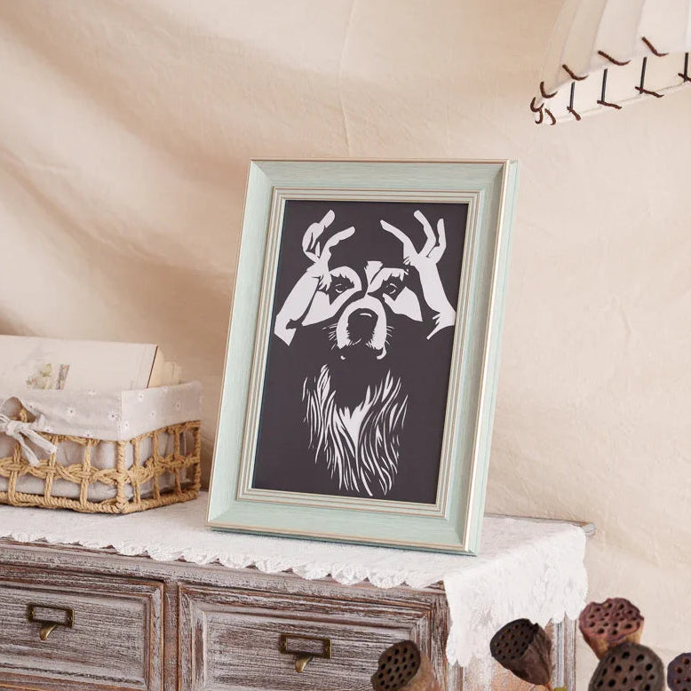 This hand-cut artwork of you and your dog interacting makes loving home decor—keeping their spirit present through joyful moments. A touching way to cherish happy memories every day.