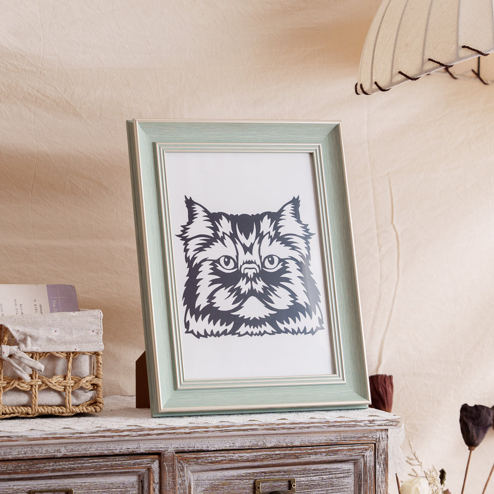 Cat silhouette paper cut suitable for display at home as a pet memorial decoration