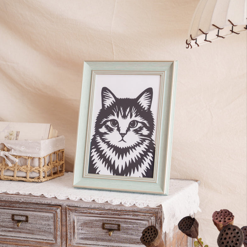 A symbolic cat paper-cut image representing a guardian's enduring presence, offering comfort as a personalized memorial tribute.